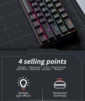 Teclado Mecánico Mini MUCAI MKA610 RGB USB Con Switches Rojos 61 Teclas Cableado Para Computadora Y Portátil Color Negro Puro - details 1