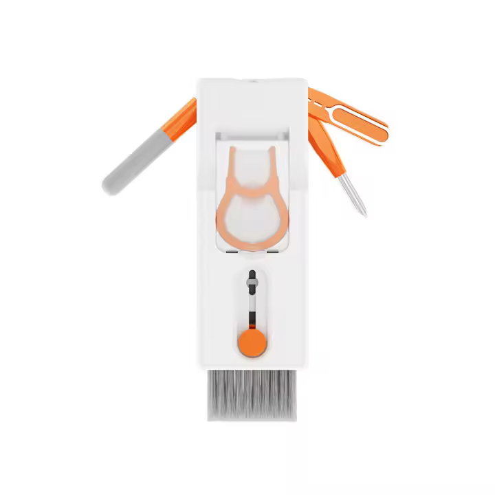 Keyboard Cleaning Kit, 11 in 1 Multi-function Electronic Cleaning Kit, Keyboard Brush for Laptop, Cell Phone, Computer, Headphones (Orange) - 1