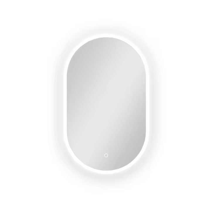 AICA Espejo de baño LED 450 x 750 mm, ovalado, antivaho, luminosidad regulable - 1