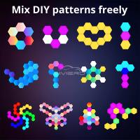 Lámpara De Pared Hexagonal RGB LED Sin Cable Con Sensor Táctil Luz Nocturna Colorida Para Dormitorio Control Remoto Lámpara De Armario - details 3