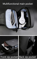Bolsa De Pecho Para Hombre Antirrobo Casual Deportiva Pequeña Bandolera Motociclista Trendy Material Oxford Cierre De Cremallera - details 3