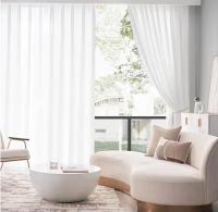Cortinas De Tulle Transparente Y Opaque Embossadas 1PC Para Sala De Estar Y Dormitorio Cortina De Ventana Y Puerta Con Yarn De Poliéster 100% - details 4