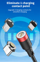 Cable Magnético USLION 360 Grados 3A Carga Rápida Micro USB Tipo C Para iPhone Xiaomi Samsung Cable De Datos Con Imán Para Teléfono - details 10