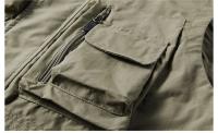 Chaleco De Hombre Para Exteriores Con Multiple Bolsillos Color Sólido Para Pesca Director Reportero Trabajo Fotografía Casual Chaqueta Cintura - details 14
