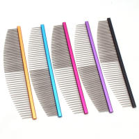 Cepillo De Aseo Para Mascotas Con Mango De Aluminio Profesional Para Perros Y Gatos Cuidado Del Pelaje Color Azul Rosa Rojo Negro Oro - details 12