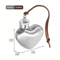 Botella De Agua De Acero Inoxidable En Forma De Corazón Pequeña Botella De Vino Portátil Para Exteriores Flasque Hip 1PC - details 0