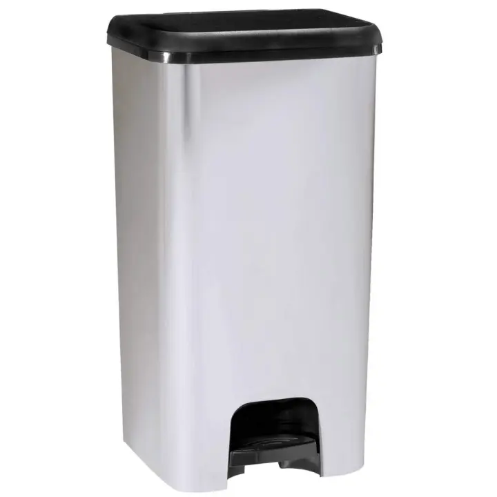 Com-Fort House Cubo de Basura con Pedal 37 Litros Metalizado - 1
