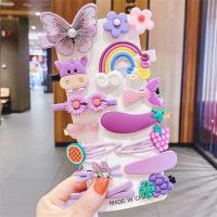 Set De 14 Peinadores Para Niñas Con Dibujos Animados Flores Y Frutas Accesorios Para El Cabello Infantil Barretas Para Bangs - details 3