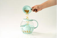 Palomitero Jocca para microondas de cristal borosilicato - Palomitas en 2-3 minutos con tapa medidora y función para derretir mantequilla. Apto para Lavavajillas, tamaño compacto de 16.5x20x16.5 cm - Ideal para snacks saludables y rápidos - details 1