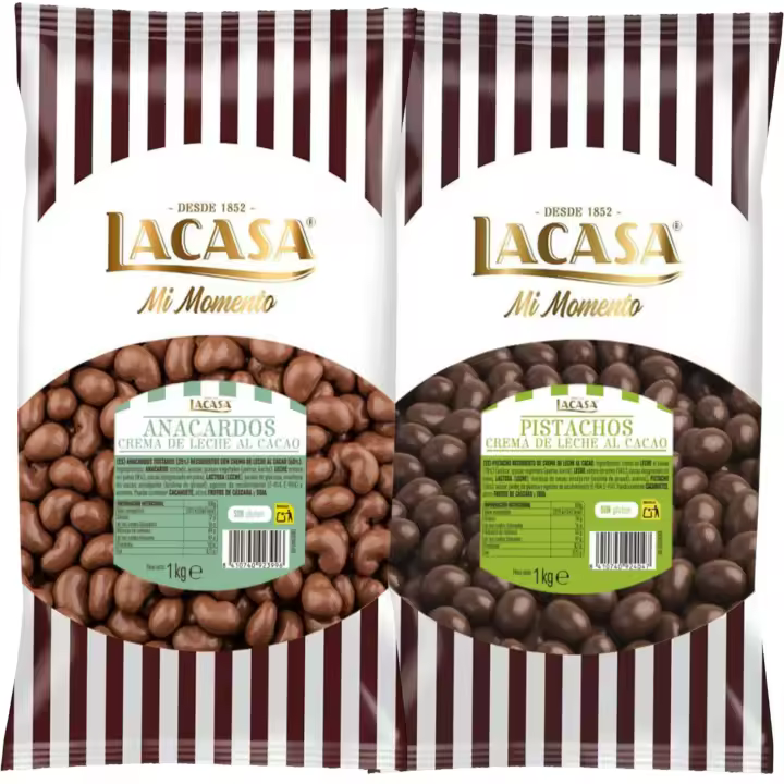 Lacasa Mi momento Pack 2 kg: deliciosas bolas de Anacardo leche y Pistachos con chocolate Leche - 1