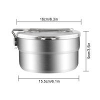 Caja De Almuerzo De Acero Inoxidable De 1.5L Con Bolsa De Almacenamiento Para Camping Picnic Cocina En Exteriores Utensilios De Cocina - details 6