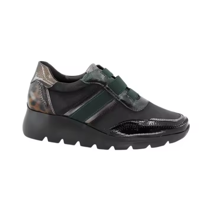 ZAPATO 29417 Plataforma de Moda: Diseño montado sobre una plataforma chunky (gruesa) y robusta con relieve, que proporciona una excelente amortiguación y una altura cómoda y estable.  Cierre Innovador: Sustituye los cordones por dos tiras el - 1