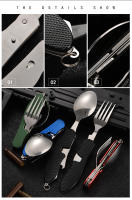 Cuchillo Vaso Y Cuchara De Acero Inoxidable 4 En 1 Para Exteriores Y Camping. Utensilios De Cocina Duros Y Duraderos Para Senderismo. Platos Plegables Desmontables - details 6