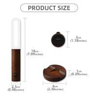 Luz Nocturna LED De Madera Con Sensor De Movimiento USB Recargable Dimmer 3 Temperaturas De Color Soporte De Pared Magnético - details 9