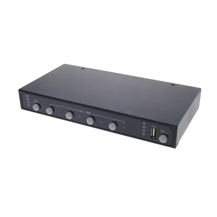 Conmutador KM USB teclado ratón multipantalla de 4 puertos KM104 - BeMatik - 1