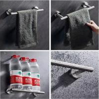 Juego de Accesorios para Baño de Acero Inoxidable (8 Piezas) - Incluye Toallero, Portarrollos de Papel Higiénico, Anillos para Toallas, Ganchos para Bata y Soporte para Maquinilla de Afeitar - Soportes Adhesivos Fuertes Sin Necesidad de Perforar - details 2