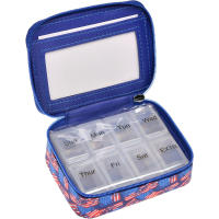 Caja Organizadora De Pastillas Semanal Para Viaje Porta Vitamina Y Suplemento Ecológico De Tela Rectangular 7-Días - details 0