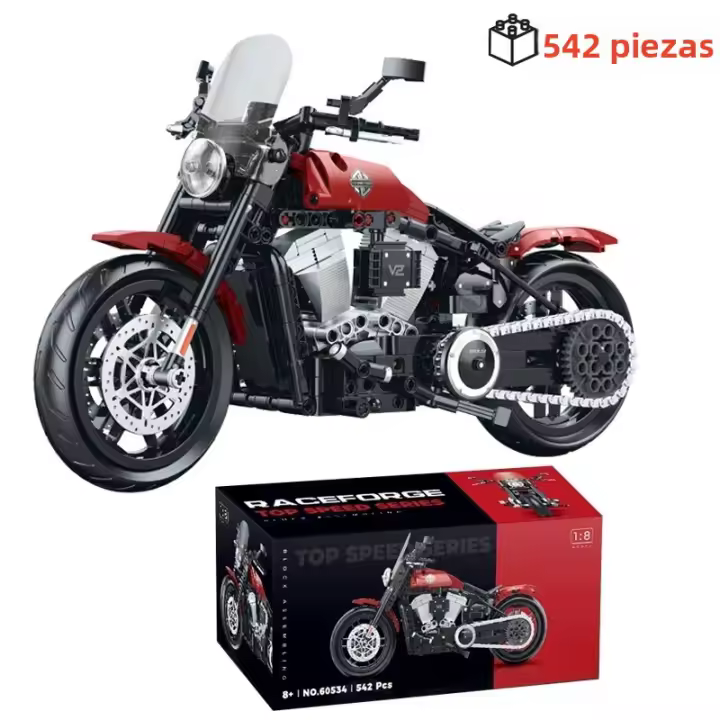 Bloques De Construcción Técnicas Para Motocicleta Duke Harleys Locomotora Carril Racer Modelo De Vehículo Juguete Para Niños Regalo - 1