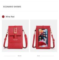 Bolso Bandolera De Cuero Sintético Moda Con Pantalla Táctil Y Pochete Exterior Para Mujer Estilo Inglés Vertical Con Slots Para Tarjetas - details 12