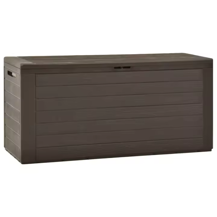 vidaXL Caja de almacenamiento de jardín 116x44x55 cm en color Marrón/Antracita - 1