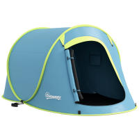 Outsunny Tienda de Campaña para 2-3 Personas Tienda Acampada Impermeable de 2000 mm con Bolsa de Transporte para Camping Pescar Senderismo 245x148x105 cm Azul - details 0