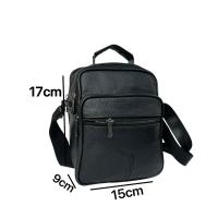 DL-66 Bolso de hombro de cuero genuino para hombre, bandolera Vertical de piel auténtica multibolsillo - details 1