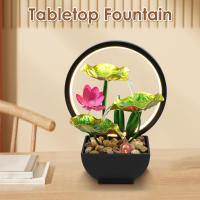 Fuente De Mesa Con Luces LED De Anillo Decorativas Y Flujo De Agua Ornamentos De Meditación Y Afortunado Para El Hogar Y La Oficina - details 0