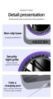 Ventilador De Escritorio Recargable De 4000 mAh Con Control Remoto Y Luz Nocturna Capacidad Grande Mini Ventilador De Mesa Montado En La Pared - details 17