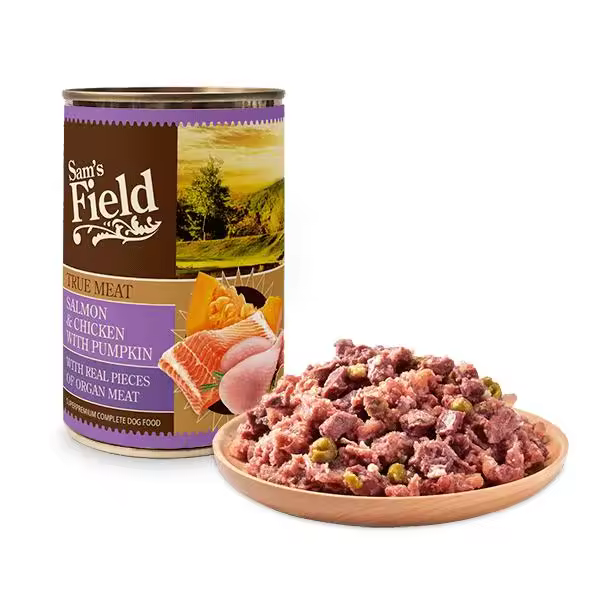 Sam's Field  Salmon Pollo y Calabaza 6x400 gr - 1