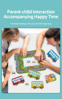 Juego De Tablero Educativo Para Niños Animal Bus Stop Juguete De Educación Temprana Y Cognitiva De Transporte Rompecabezas De Papel Unisex - details 7