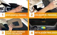 KingnetStore - Parasol Coche Delantero Universal Cierre con Botón Color Metalizado, Protector Solar Parabrisas, para Proteger y Enfría el Interior del Automóvil, Bloquea de los Rayos UV Perjudiciales. Cubierta de Parabrisas para Coche Plegable - details 1