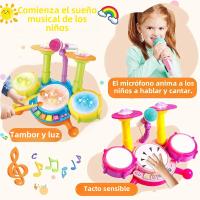 Set De Batería Para Niños Juguetes Educativos De Música Con Microfono Para Niñas Actividades De Aprendizaje Regalos Para Niños De 3 a 12 Años - details 3