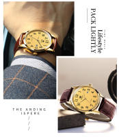 Reloj De Cuarzo Clásico Para Hombre OLEVS Con Correa De Cuero Marrón Y Fechador Resistente Al Agua Dial Digital Estilo De Negocios - details 5