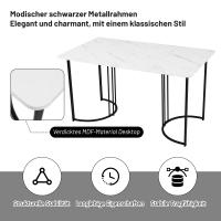 Conjunto de Mesa y sillas de Comedor con patas metálicas de Diseño y Sillas huecs de ante Cream, elegantes y cómodos para el comedor - details 6