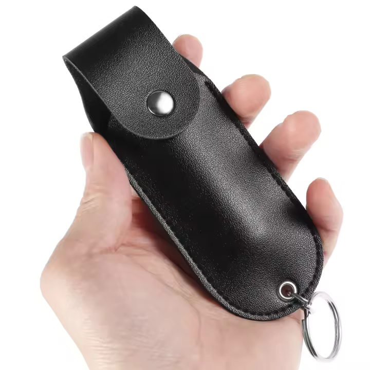 Funda De Cuero PU Para Spray De Pimienta Mini Portátil Soporte De Cuero Para Defensa Personal Con Llavero Holster De Spray De Pimienta - 1