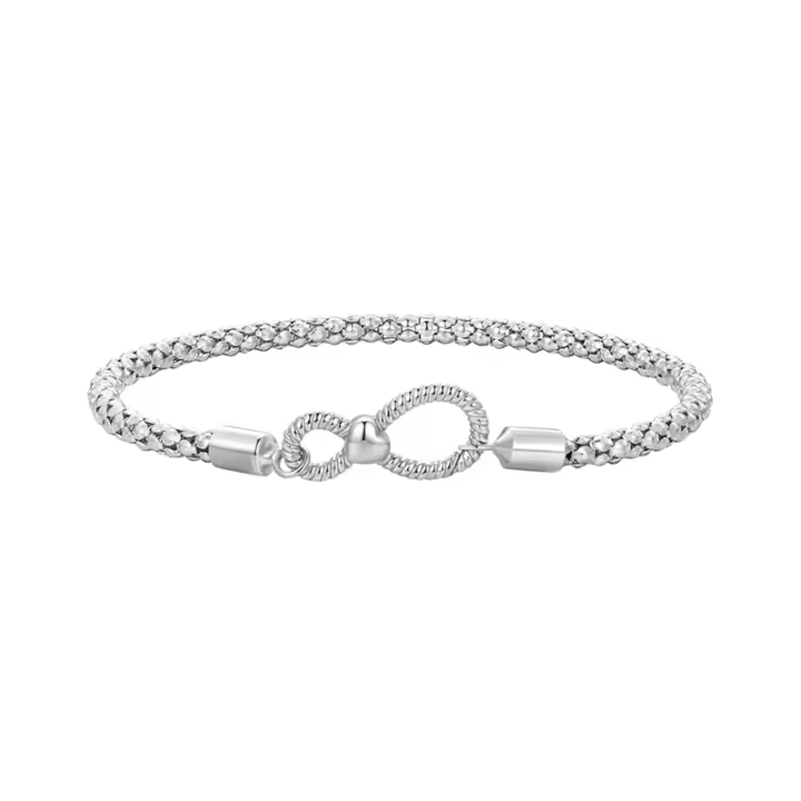 Bamoer Pulsera Básica De Amor Infinito En Plata 925 Para Mujer Enchufa Platinada Regalo De San Valentín SCB260 Estilo Clásico Geométrico - 1