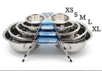 2X Comedero Bebedero Acero Inoxidable para Perro Gato Mascotas con Soporte Base Doble S/M/L para Elegir BPS-11125 - details 1