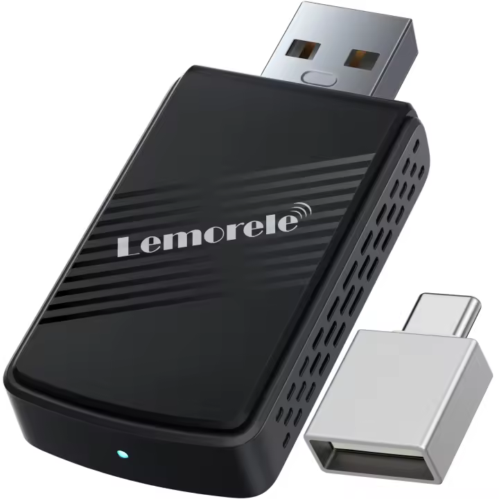 " Lemorele Adaptador Inalámbrico CarPlay, Plug & Play, Fácil de Actualizar de CarPlay con Cable a Inalámbrico, Conexión Instantánea, Súper Mini Dongle CarPlay para iPhone y Teléfonos Android, Compatible con Autos con CarPlay Integrado." - 1