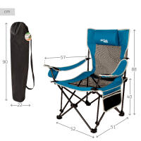 Aktive - Silla tumbona plegable camping con 2 posiciones, 152x54x75 cm, fabricada de acero, textileno y rejilla, con cojín, bolsillo lateral, posavasos y topes antivuelco, máx. 110 kg, incluye funda, sillas plegables - details 3