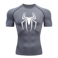 Camiseta De Compresión Para Hombre Con Estampado De Araña Secado Rápido Camiseta Deportiva Transpirable Manga Corta Para Gimnasio Y Correr Primavera Verano Tallas M-3XL - details 3
