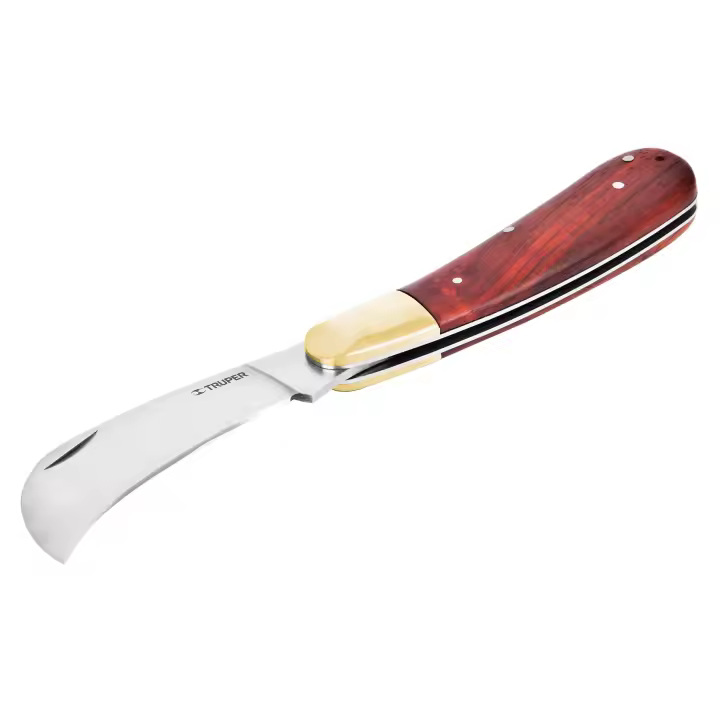 Navaja Abatible Truper de 20 Cm con Hoja de Acero Inoxidable y Mango de Madera Laminada - 1