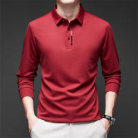 Camisa Polo Para Hombre Casual Larga Con Insignia Color Sólido Moda Transpirable Cómoda Versátil Top Four Seasons Polyester - details 6