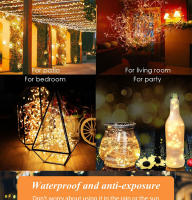 Luces De Fairy LED Solar Para Exteriores 7m/12m/22m/32m Impermeables Con 8 Modos Decoración De Fiesta Boda Navidad Guirnalda De Calle - details 2