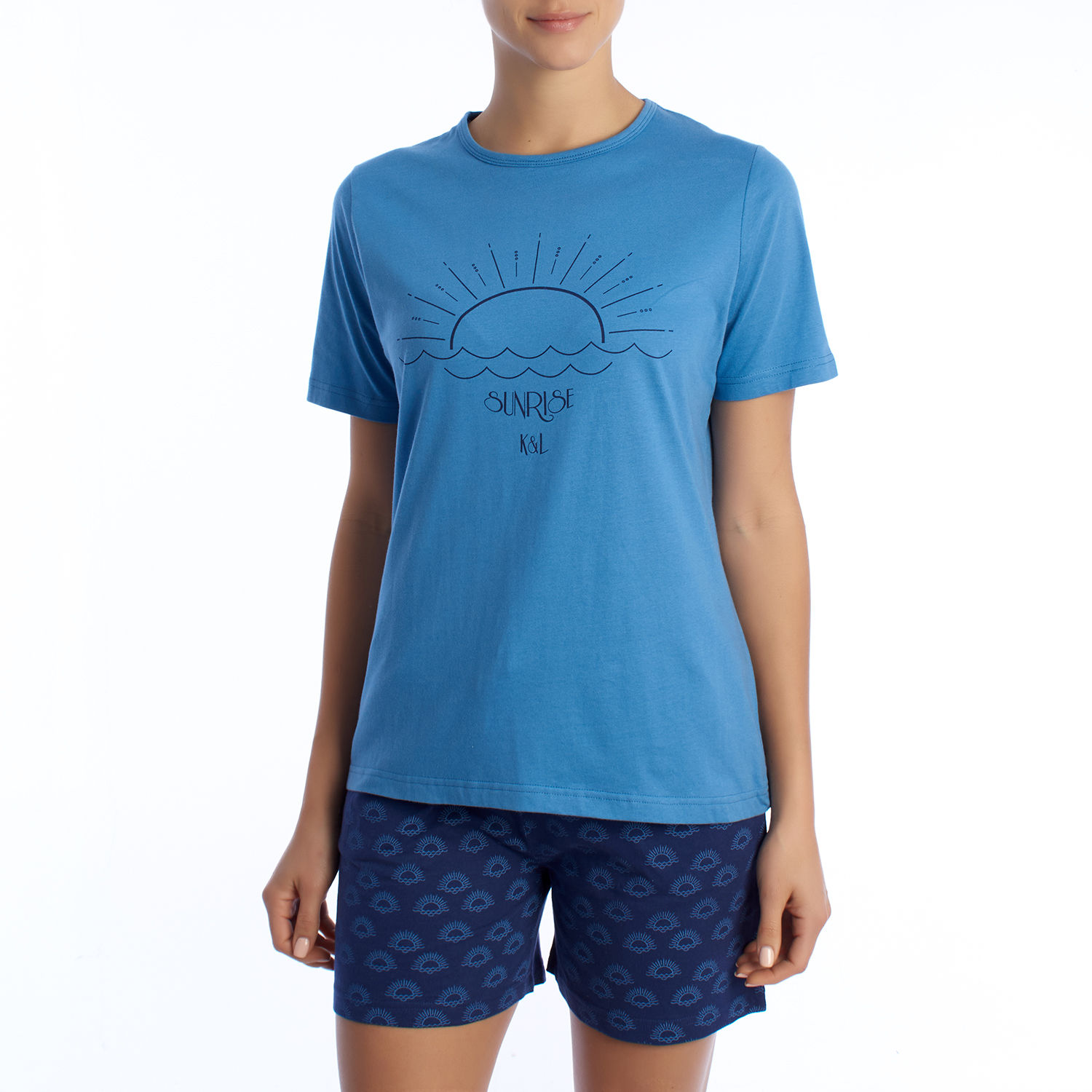 Kisses and Love-Pijama Mujer Verano Manga Corta de Algodón KL40000