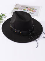 Gorro De Jazz De Lana Estilo Europeo Y Americano Para Hombres Y Mujeres Amantes Del Estilo Nacional Gorro De Pico Plano Con Visera De Cabeza De Vaca - details 1