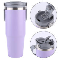 Taza De Viaje Aislada De Acero Inoxidable De 30oz Con Mango Y Capucha Para Bebidas Frías Y Calientes 901ml-1L Portátil Para Coche - details 15