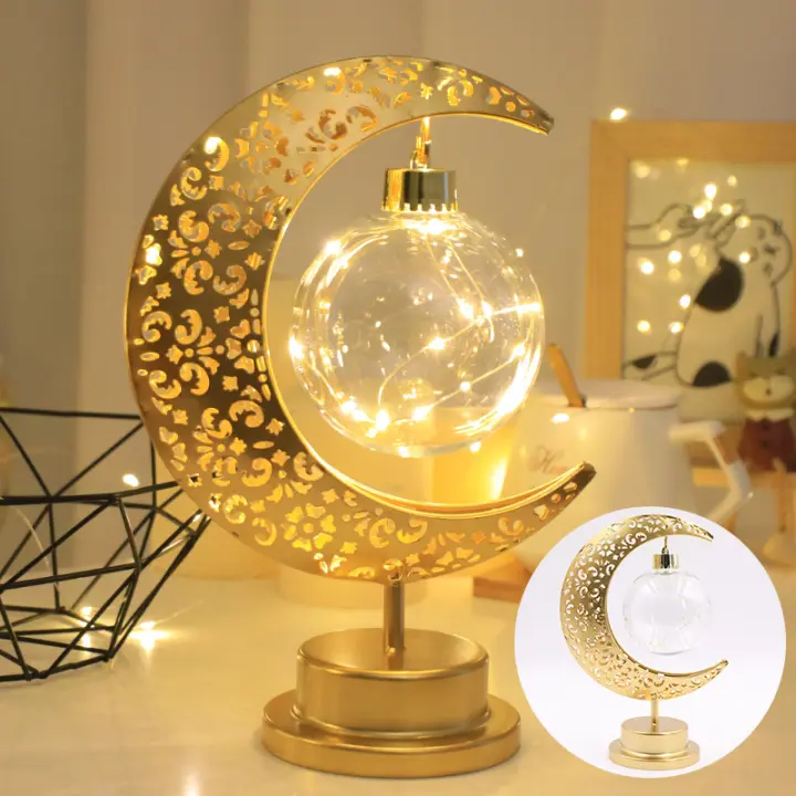 Lámpara De Mesa Decorativa LED Gurbana Orb Estrella De Feria Lámpara Atmosférica De Hierro Hueca Para Festivales Y Noches - 1