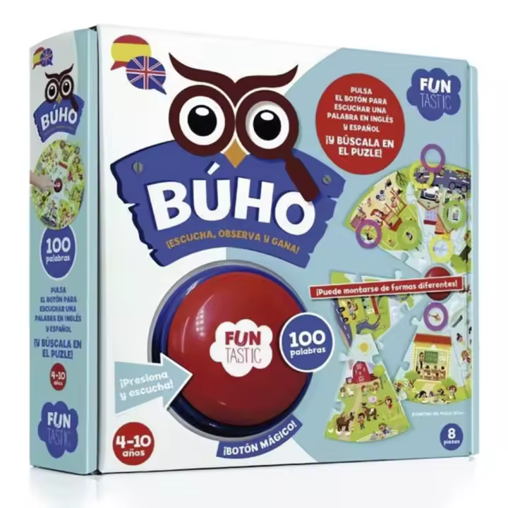 Imagiland - Búho Puzle Botón (100 Palabras), FUN008 - 1