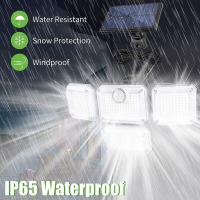 Lámpara Solar Impermeable Con Sensor De Movimiento 2000LM 333 LED Para Decoración De Jardín Luz De Seguridad Exterior Sconce Spotlights Rotatable - details 1
