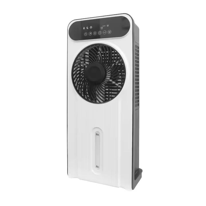 FABRILAMP Ventilador Opium Blanco/negro 12vel 35w Acumulad. Frio 5asp TANQUE DE AGUA DE 5 LITROS 66,8x29x20cm Remoto,temporizador . Mando a distancia INCLUIDO y TEMPORIZADOR  hasta 9 horas CALIDAD DE CONFIANZA - 1